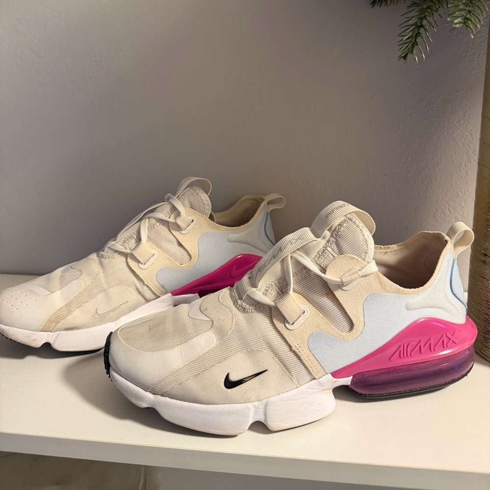 Nike Women's Air Max Infinity Cream and Pink Sneakers - Picture 2 of 4